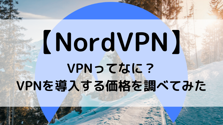 【NordVPN】VPNってなに？VPNを導入する価格を調べてみた